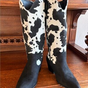 Cow Print Western Boots